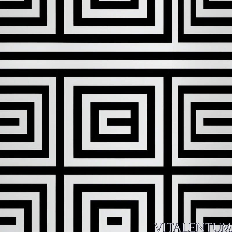 AI ART Modern Black and White Geometric Pattern