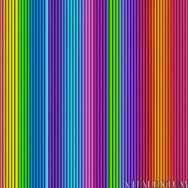 Rainbow Vertical Stripes Pattern on Black Background AI Image
