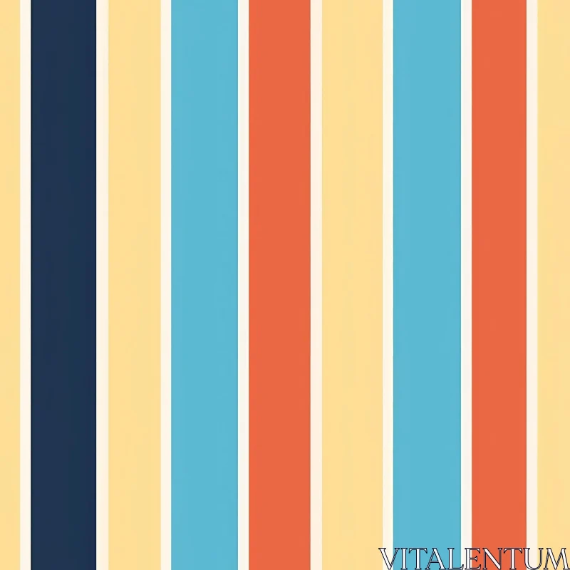 Retro Vertical Stripes Pattern in Navy Blue and Mustard Yellow AI Image