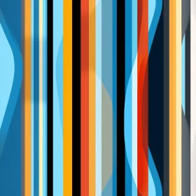 Colorful Abstract Stripes Painting for Modern Decor