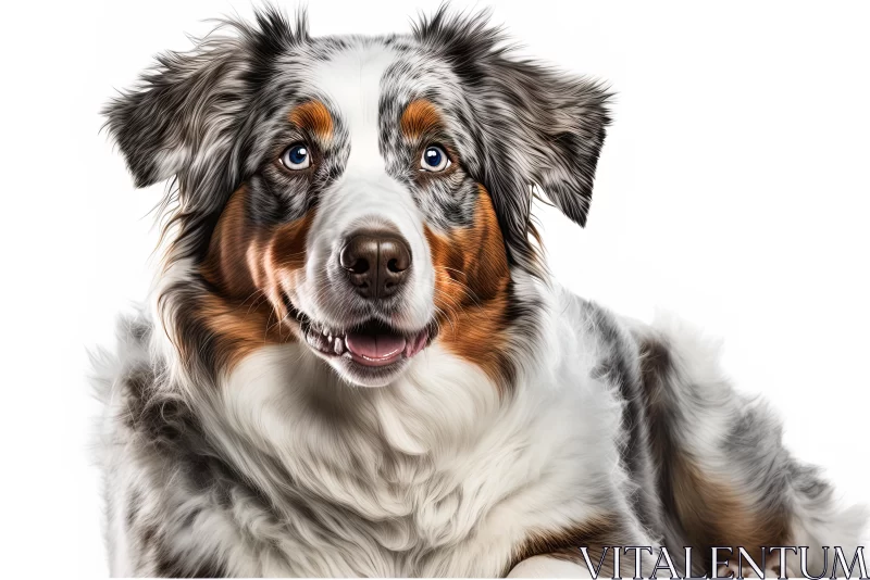 Colorful Dog Portrait on White Background | Bold and Vibrant Artwork