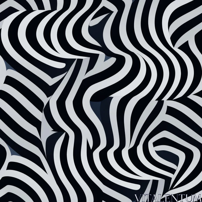 AI ART Monochromatic Curved Lines Pattern for Design