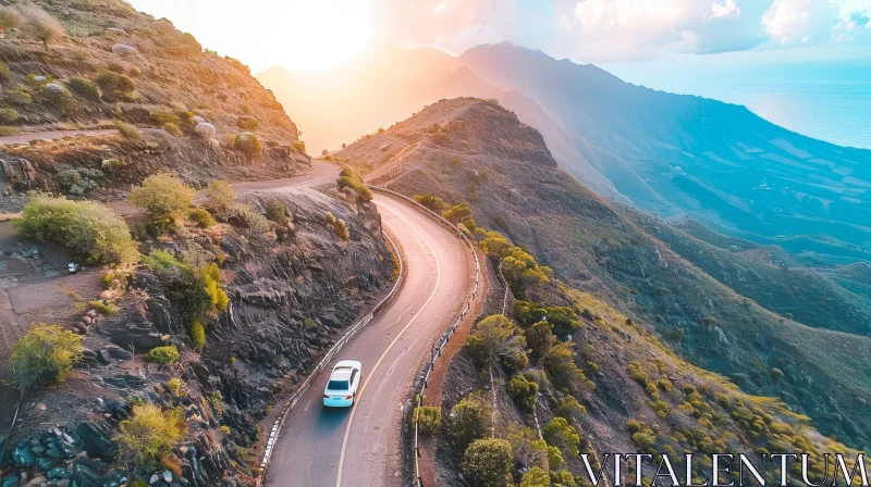 Scenic Mountain Road Drive AI Image