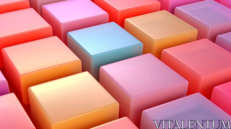 Tranquil 3D Pastel Cube Pattern for Websites AI Image
