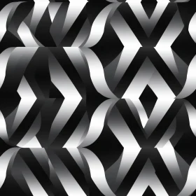 Black and White Geometric Chevrons Pattern