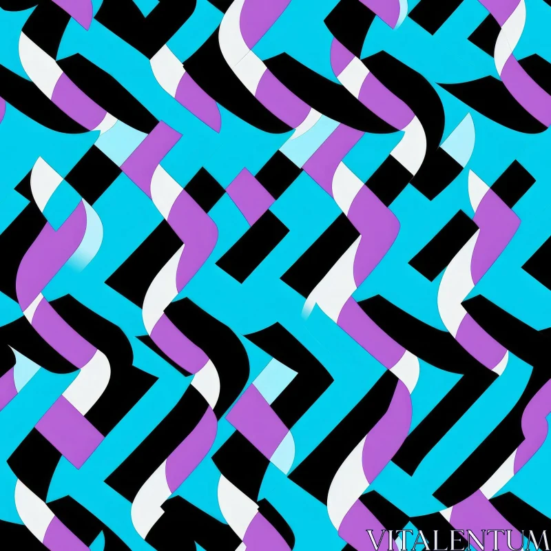 AI ART Colorful Abstract Pattern - Grid of Interlocking Shapes