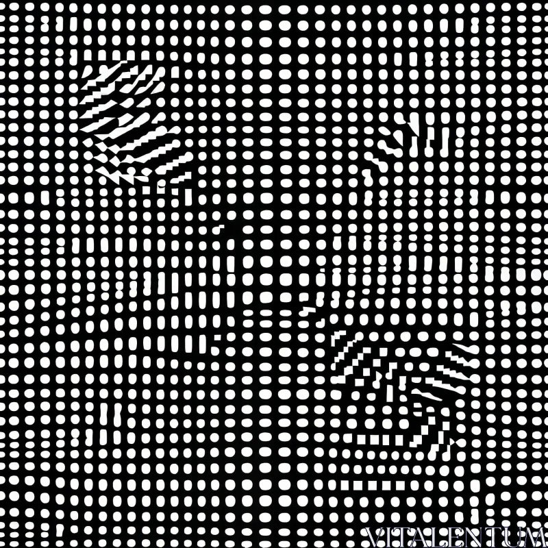 Intriguing Black and White Halftone Fingerprint Art AI Image