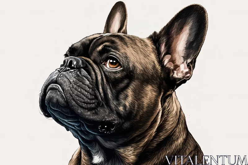 Realistic French Bulldog Pet Portraits Illustration AI Image
