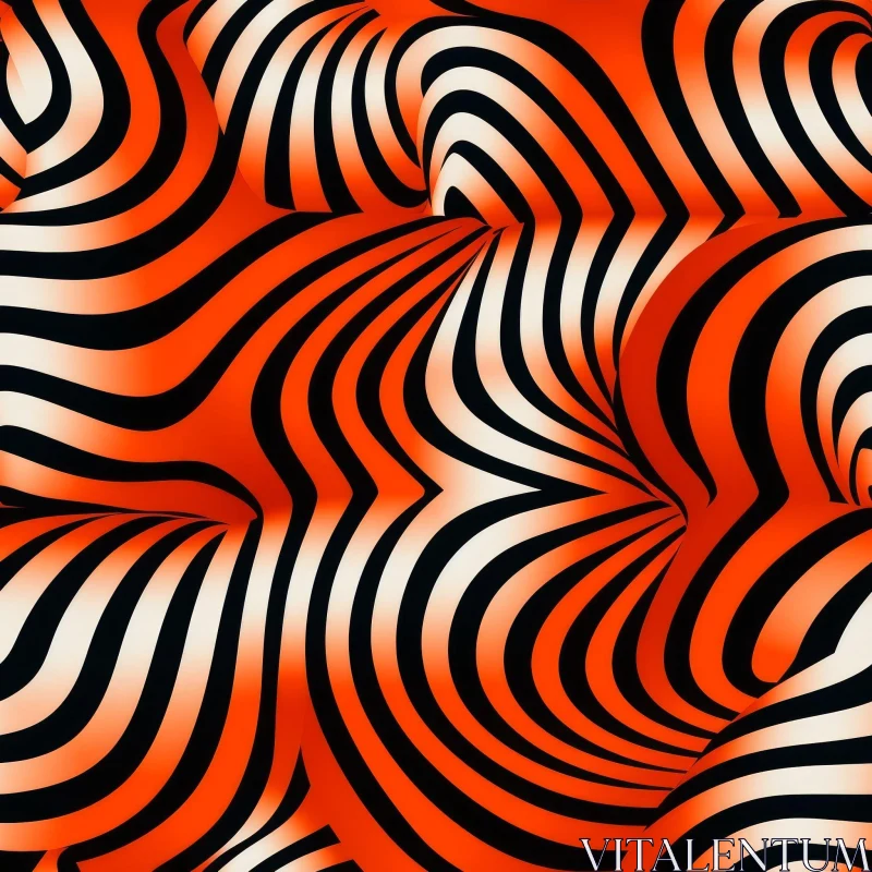 Red and Black Striped Pattern - Seamless Design AI Image