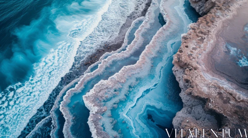 Aerial View of the Dead Sea - A Salt Lake of Natural Wonder AI Image
