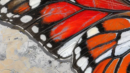 Close-up of Monarch Butterfly Wing | Bright Orange with Resin Coating