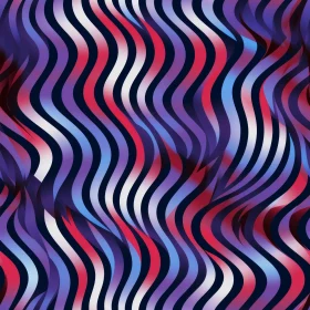 Colorful Waves Seamless Pattern on Black Background