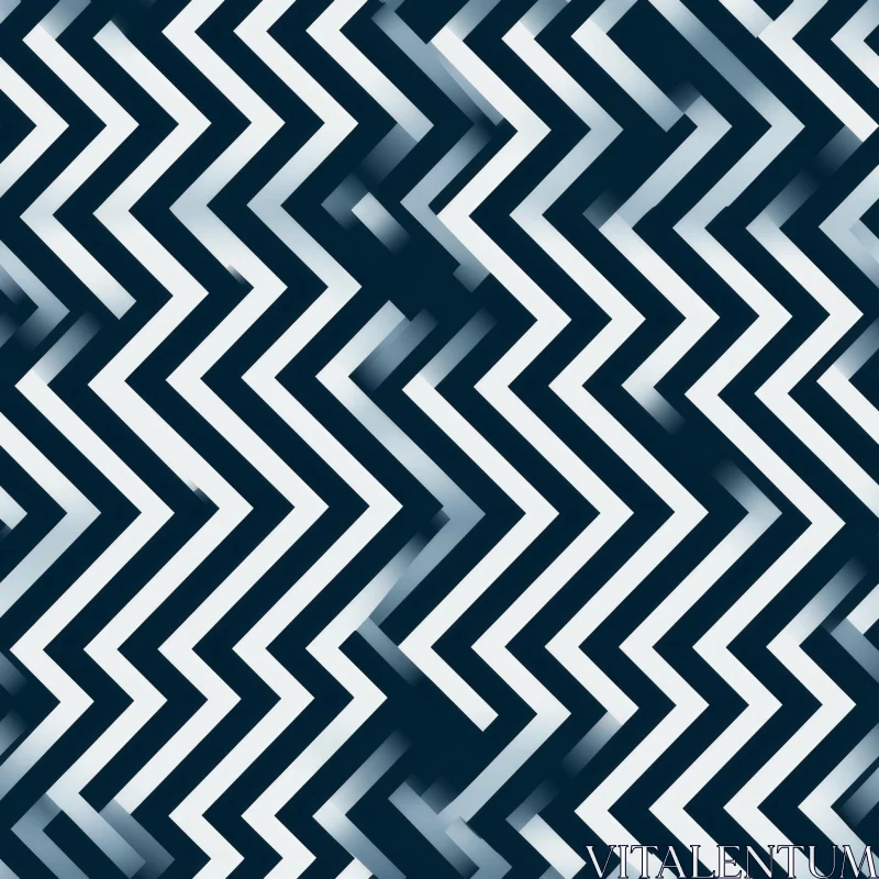 Dark Blue Geometric Pattern with Interlocking Chevrons AI Image