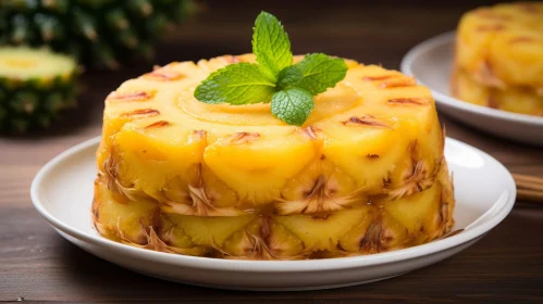 Delicious Pineapple Upside-Down Cake Close-Up