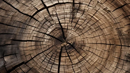 Detailed Tree Trunk Cross-Section