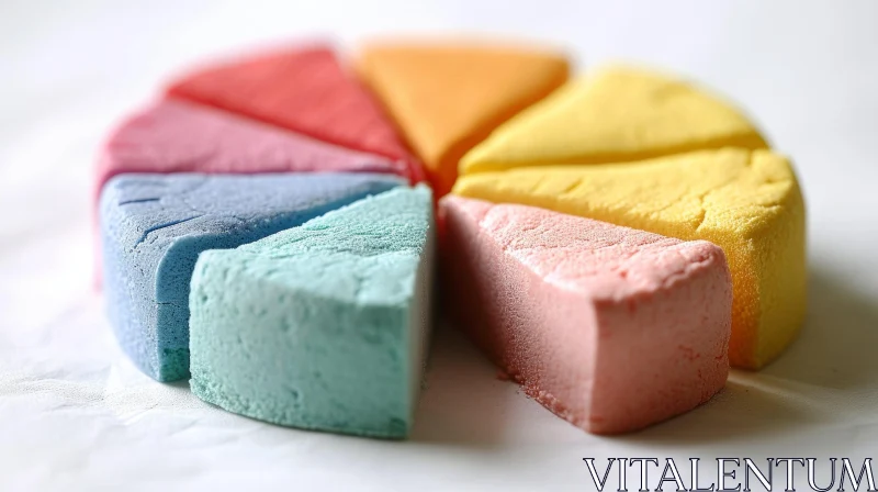 Colorful Pie Chart Made of Chalk | Abstract Art AI Image