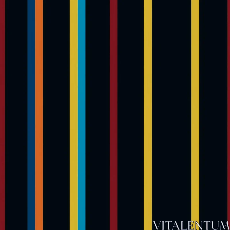 Colorful Vertical Stripes Pattern on Black Background AI Image