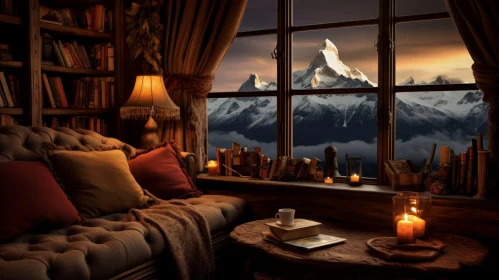 Cozy Living Room with Mountain View