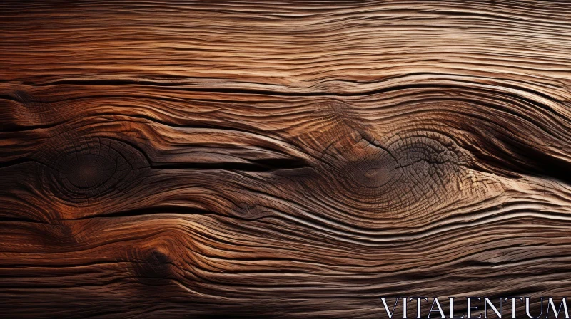 Dark Brown Textured Wood Surface Close-Up AI Image