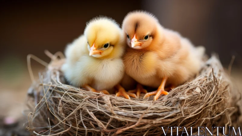 Adorable Baby Chicks in Nest - A Testament to Empowerment AI Image