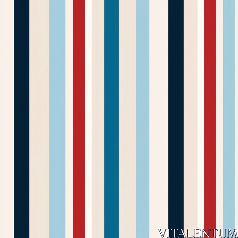 Classic Vertical Stripes Pattern in Red, White, Blue, Navy AI Image