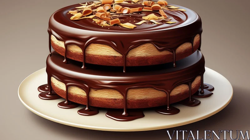 Decadent Chocolate Cake with Ganache - Delicious Dessert AI Image