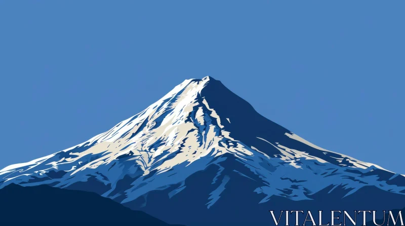 AI ART Majestic Snow-Capped Mountain Illustration