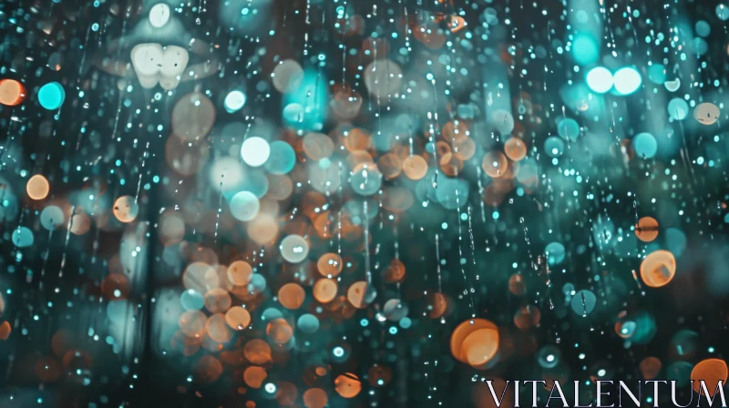 Raindrops on a Window: Captivating Abstract Photography AI Image