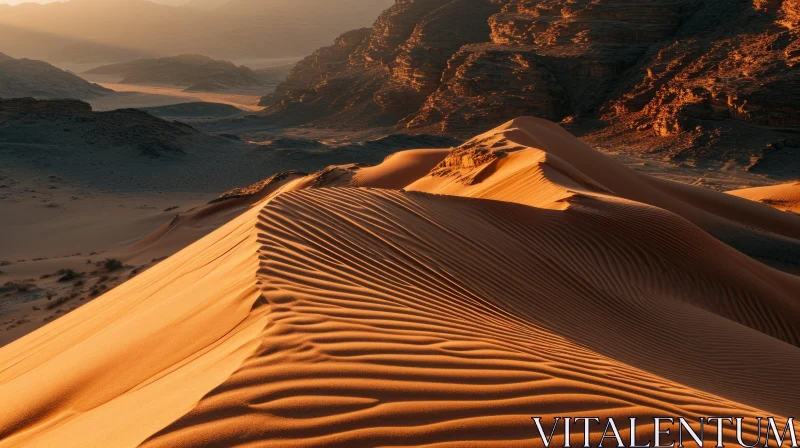 Captivating Desert Landscape with Majestic Sand Dune AI Image
