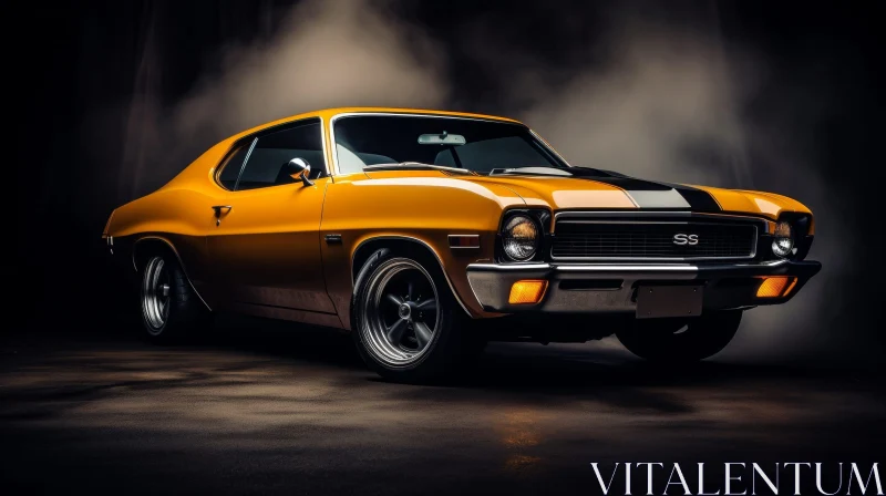 Classic Yellow Muscle Car | Chevrolet Chevelle SS AI Image