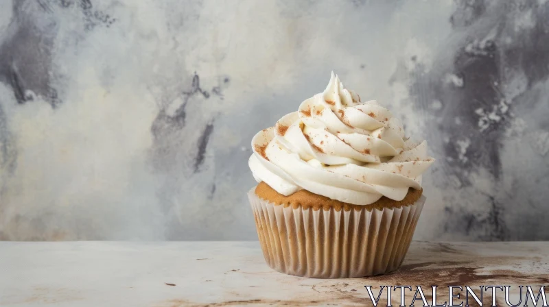 AI ART Delicious Vanilla Cupcake with Cinnamon Sprinkle