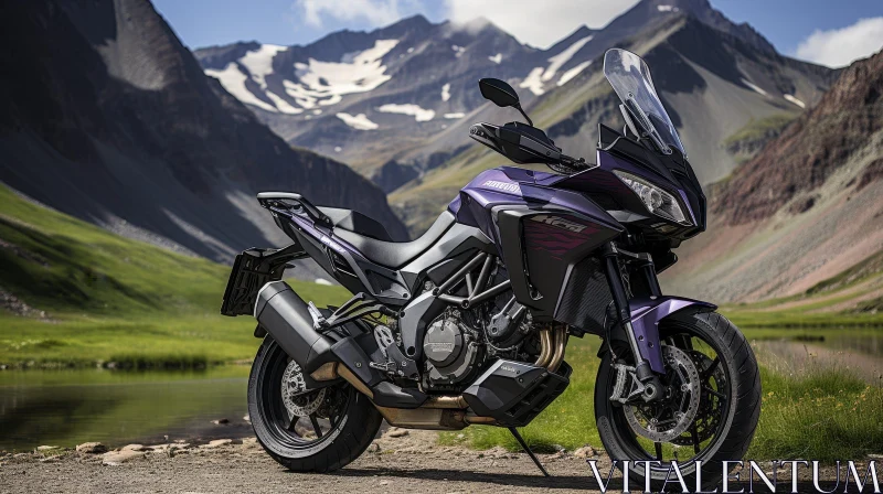 Purple Benelli TRK 800 Motorcycle by Mountain Lake AI Image