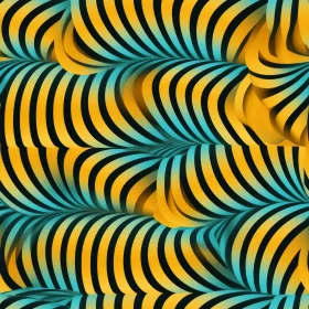 Retro Yellow and Blue Waves Pattern