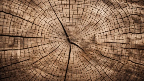 Tree Trunk Cross-Section: Dark Brown Wood Texture