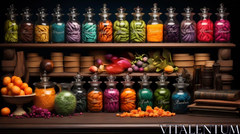 AI ART Colorful Glass Jars Still Life Composition