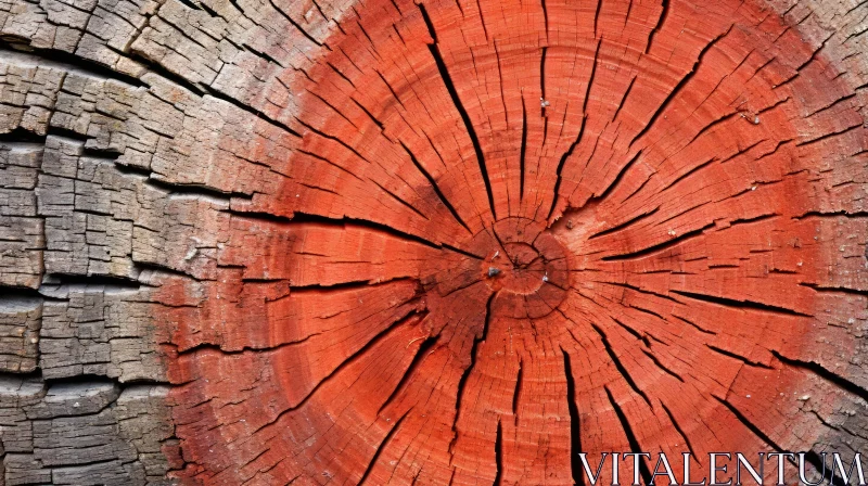 Detailed Tree Trunk Cross-Section | Natural Wood Texture AI Image