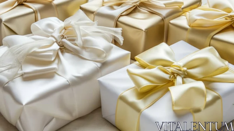 Elegant Wrapped Gifts with Ribbons | Stunning Collection AI Image