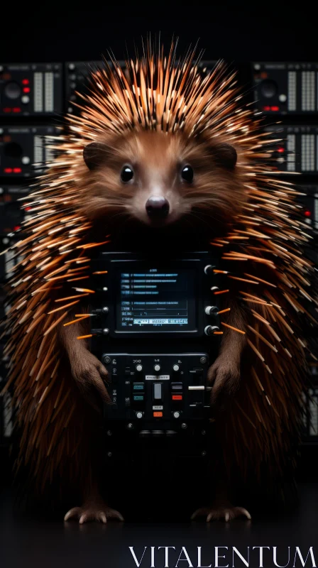 Techno-Hedgehog: A Blend of Nature and Futurism AI Image