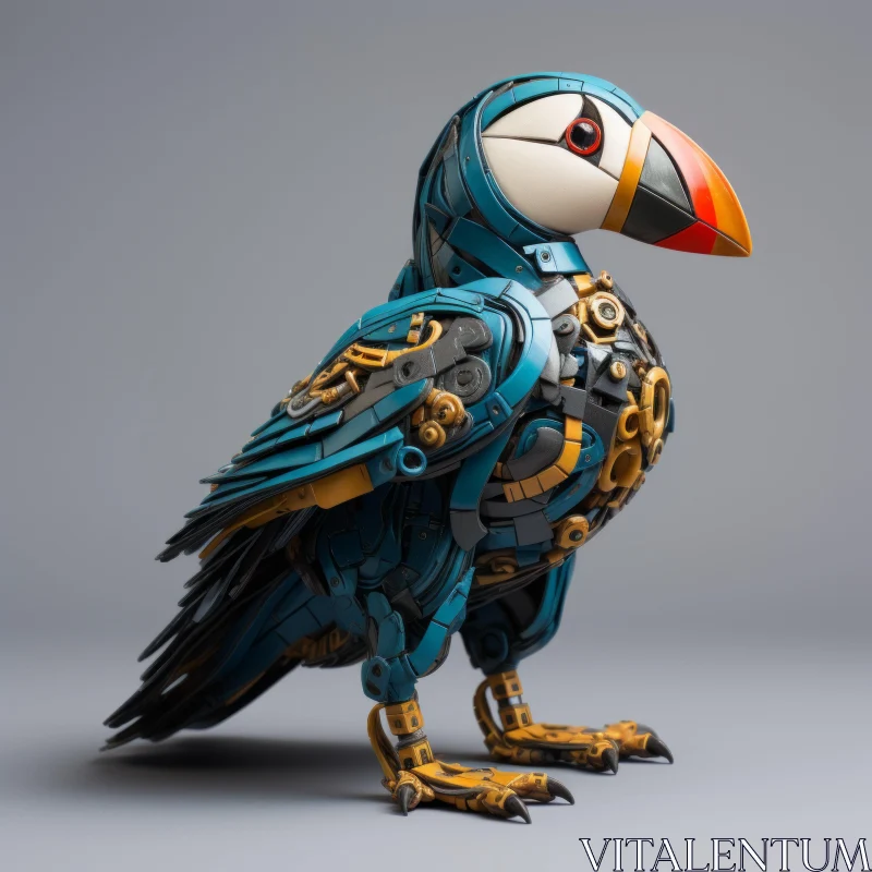 3D Rendered Gear Bird: A Fusion of Natural and Mechanical AI Image