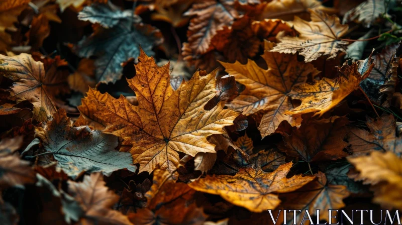 Close-up of Fallen Leaves in Autumn | Nature Photography AI Image