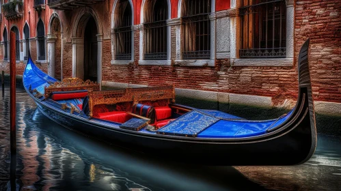 Romantic Gondola Scene in Venice, Italy
