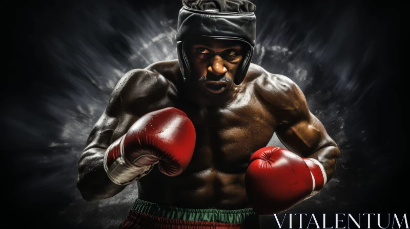 AI ART Young African-American Boxer - Determined Athlete