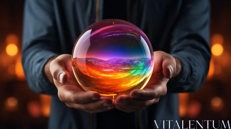 Enigmatic Crystal Ball Reflection AI Image
