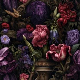Exquisite Floral Painting with Roses, Tulips, and Lilies