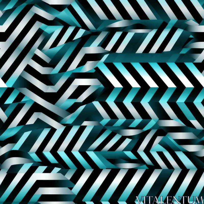 Interlocking Chevrons Pattern - Blue, White, Black AI Image