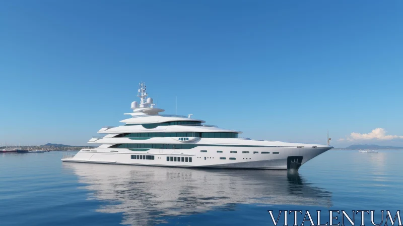Luxury Yacht in Calm Sea AI Image