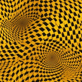Spinning Hexagon Optical Illusion in Black and Yellow