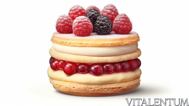 Exquisite Berry Cake - Delightful Dessert Creation AI Image