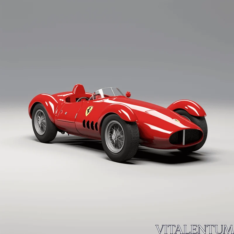 Red Sport Car - Classic Antique Style - 3D Model AI Image