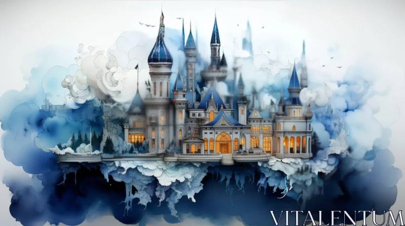 Enchanting Fairytale Castle in Dreamy Setting AI Image